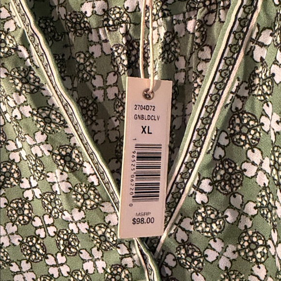 Max Studio Green Patterned Blouse - Picture 4 of 5